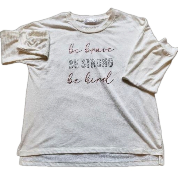 89th and Madison long sleeve shirt, be brave, be strong, be kind, Size Large - Picture 5 of 8